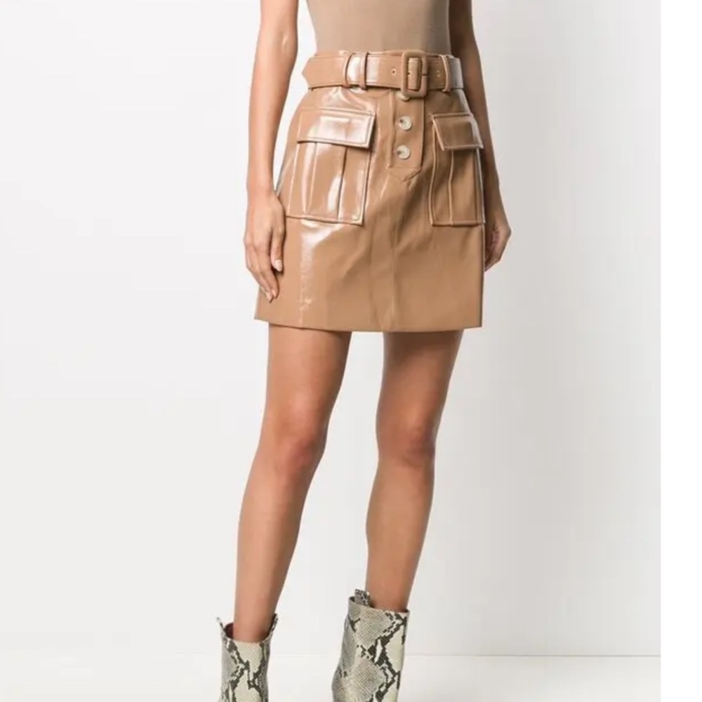 Self-Portrait Patent Leather Skirt